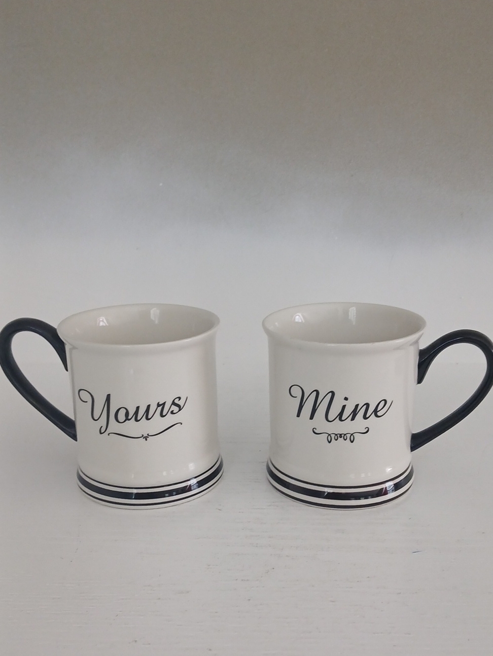 Yours & Mine Ceramic Coffee Mugs - Picture 1 of 2